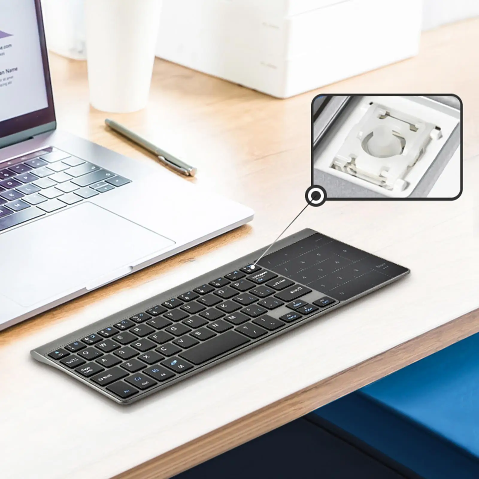 Wireless Keyboard with Touchpad 2.4G Portable Remote Mouse Combo |