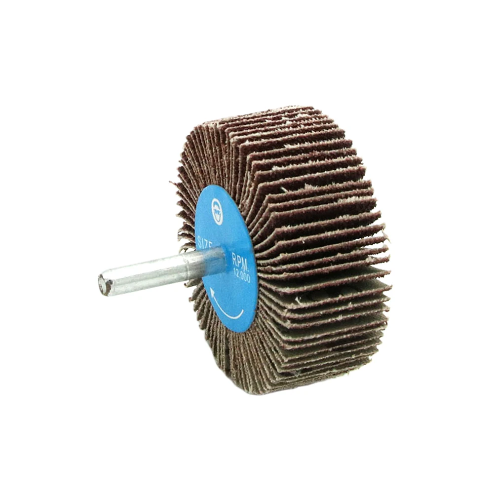 

10pcs Sandpaper Polishing Rotary Tool Grinding Sanding Shaft Mounted Cleaning Accessories Flap Wheel Disc 50mm 80Grit 6mm Handle
