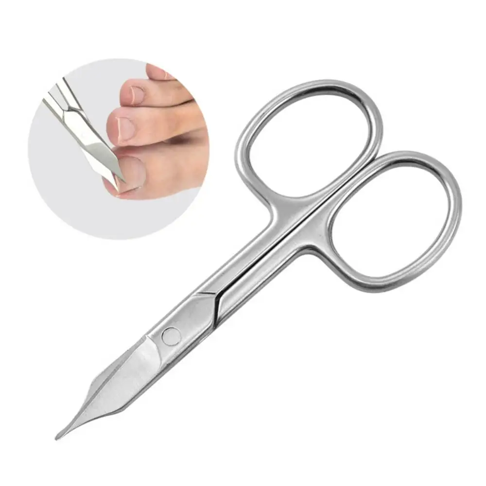

Stainless Steel Toenail Scissors Oblique Mouth Silver Nail Clippers Single Flat Shear Fingernail Cutter Manicure Foot Care Tools