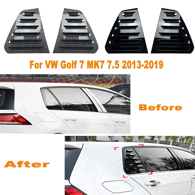 

For VW GOLF 7 7.5 MK7 7.5 GTI GTD 2013-2019 Car Rear Window Shutter Cover Trim Window Louver Side Vent Trim Auto Accessories