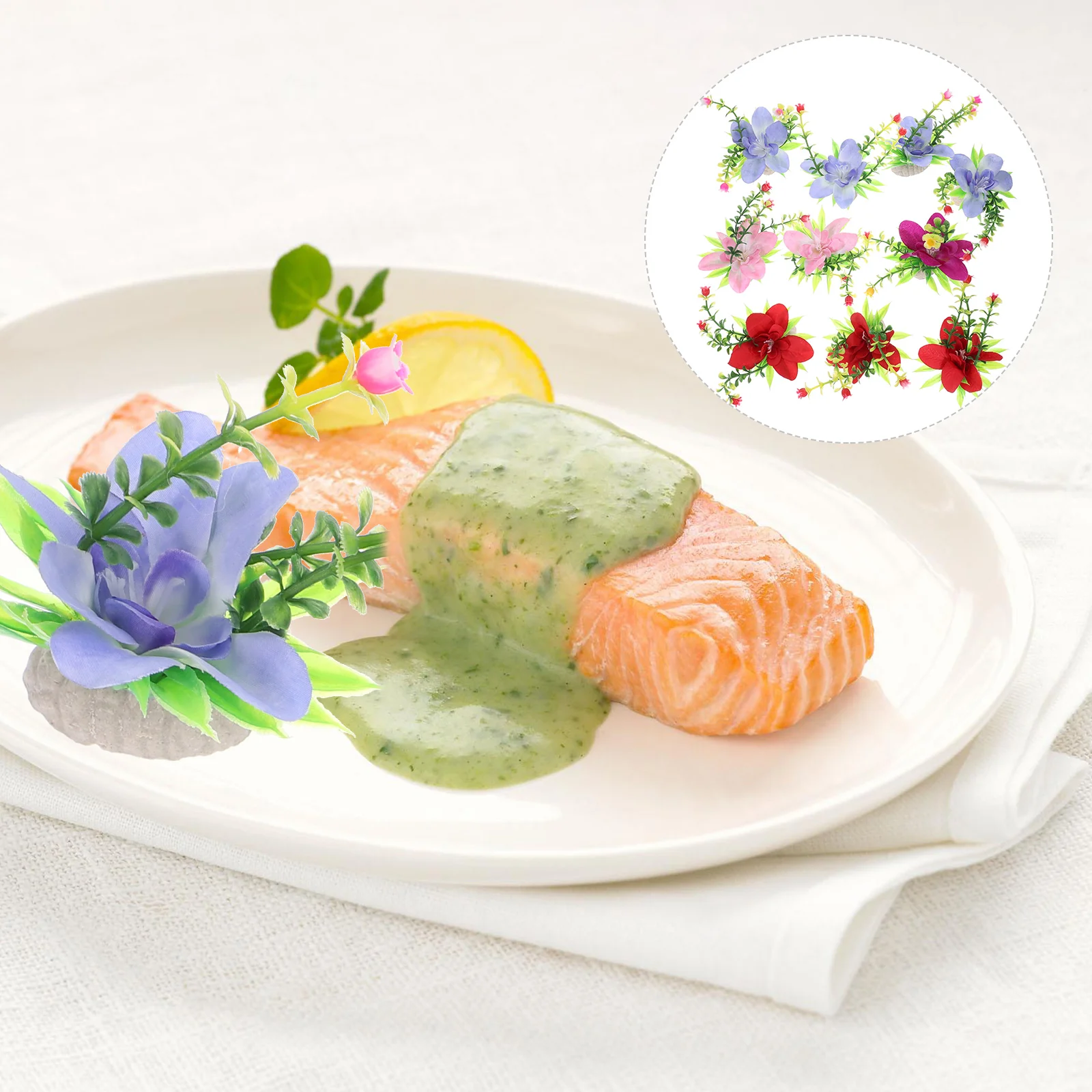 

Plate Sushi Flower Decorations Dish Decoration Artificial Flowers Decor Ornament Sashimi Ornamentstank Fish Lotus