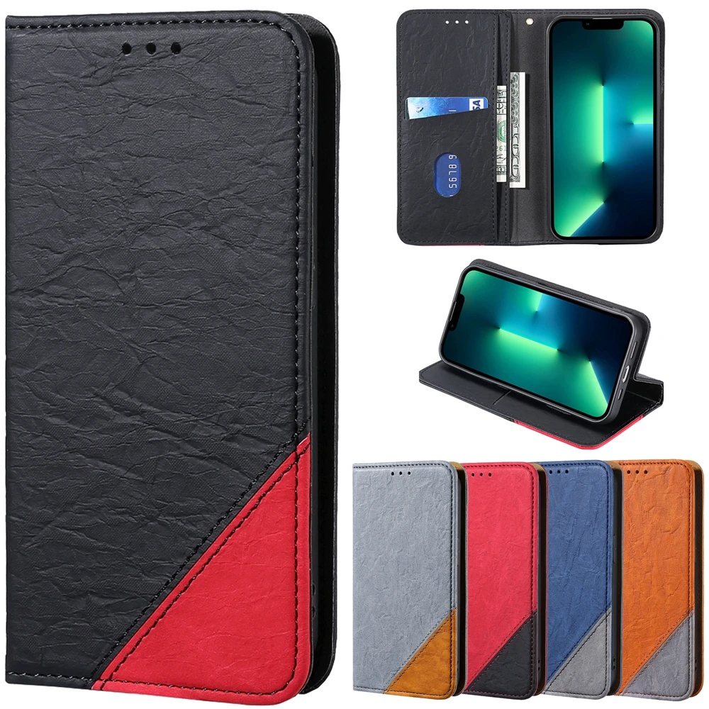 

Funda Galaxi M02 Luxury Leather Phone Case on for Samsung Galaxy A02 Cases Magnetic Splicing Fold Design Flip Back Cover Capinha