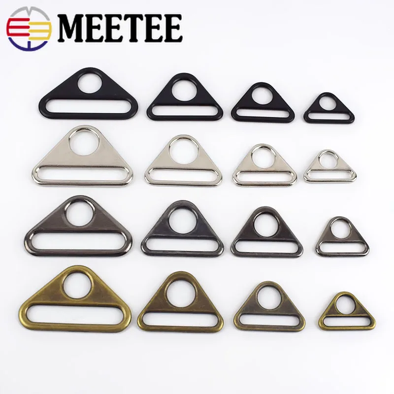 

Meetee 10pcs 20-50mm Metal Buckles for Strap Webbing Adjust Belt Buckle Clasp Bikini Metal Ring DIY Bag Hardware Accessories