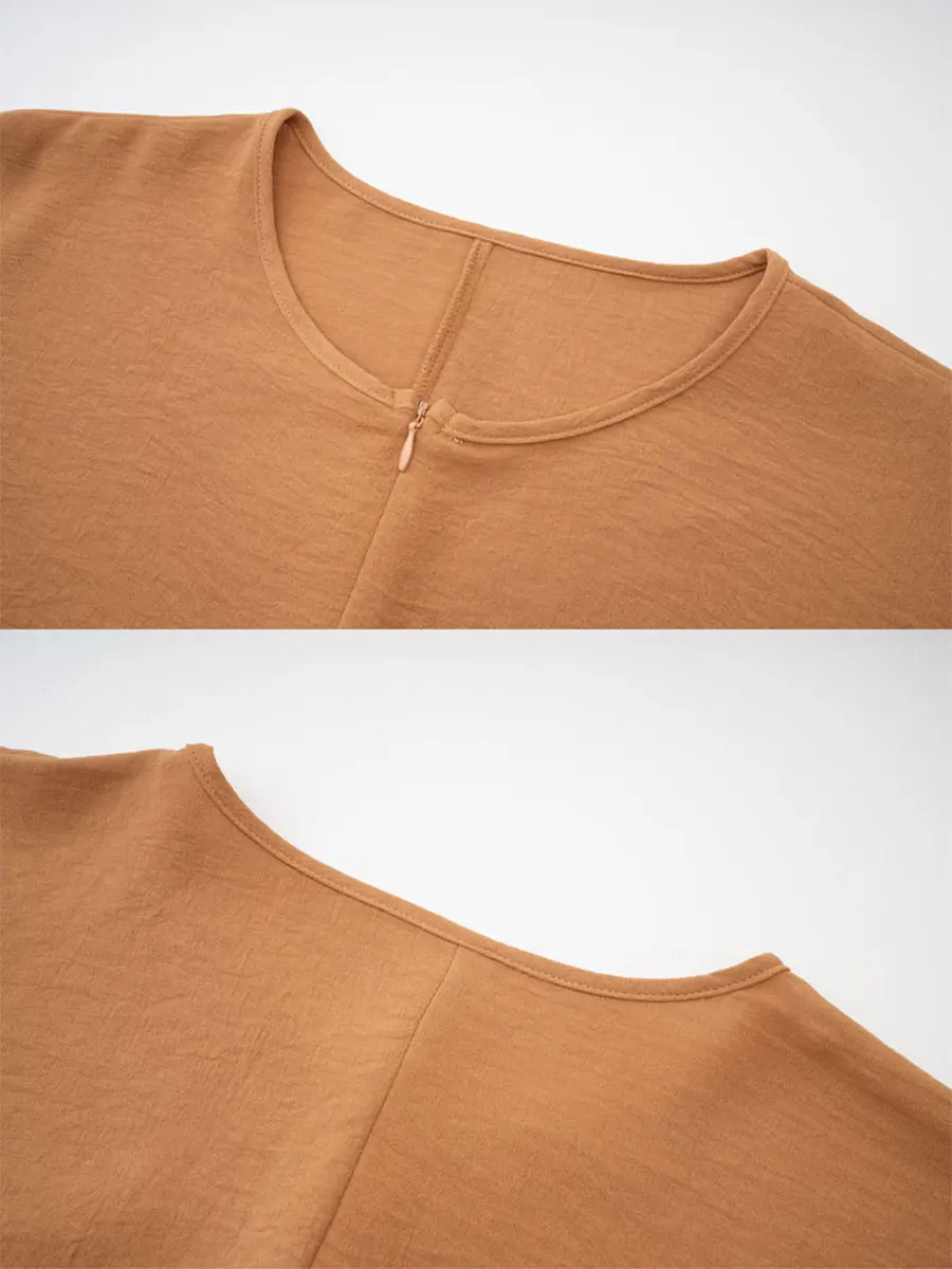 Однотонная мусульманская стильная Элегантная блузка платья Повседневная