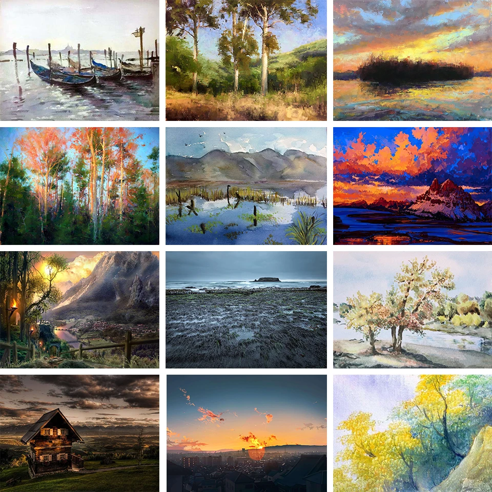 

DIY 5D diamond painting landscape painting full diamond mosaic landscape picture full diamond embroidery gift home decoration