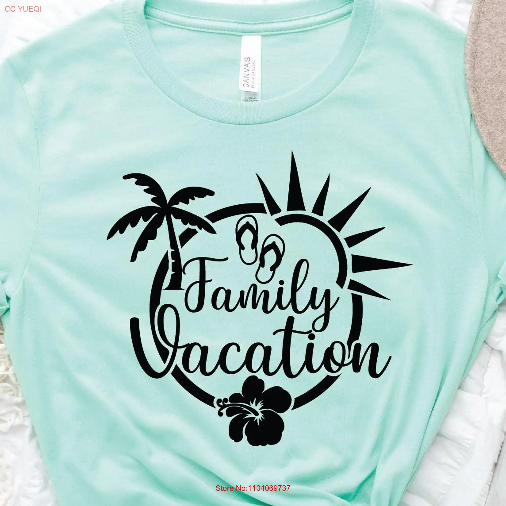 Футболка с длинным или коротким рукавом для отпуска семьи