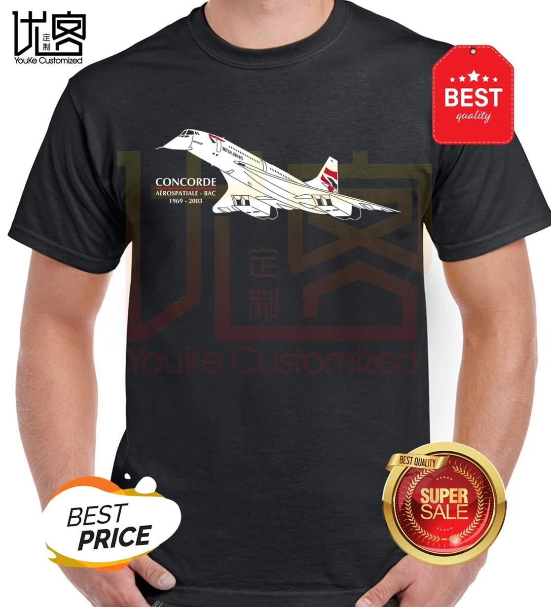 

2020 Hot Sale New Men'S T Shirt Cartoon Hip Hop Shirt Aeroclassic Aviation Heritage Concorde High Quality Men T Shirts