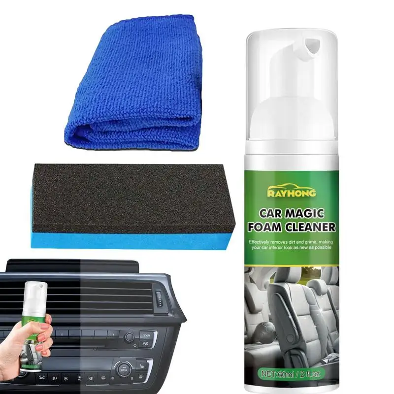 

Car Interior Foam Cleaner Car Seats Cleaner Non-Irritating Leather Decontamination Portable Car House Foam Cleaner For