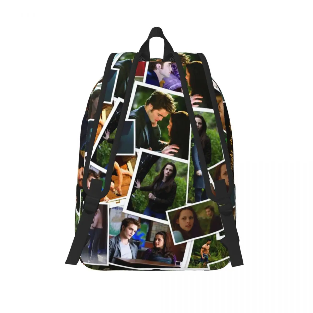 Фото Черный рюкзак Twilight Edward Bella Jacob для дошкольников, учеников начальной школы, сумки для книг для мальчиков и девочек, детский парусиновый рюкзак, спортивный №3