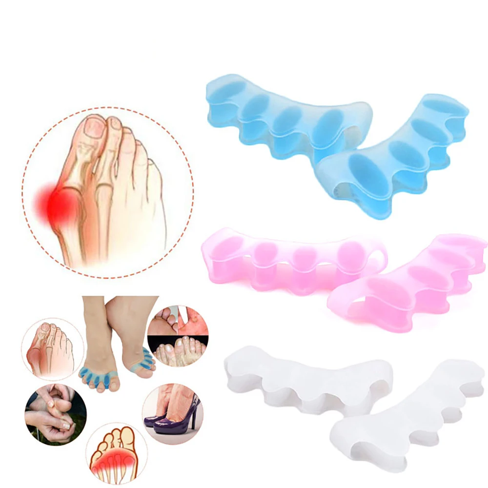 

1 Pair Silicone Toe Separator Toe Corrector for Bunion Hallux Valgus Straightener Pain Relief Foot Care Tool Toe Protector