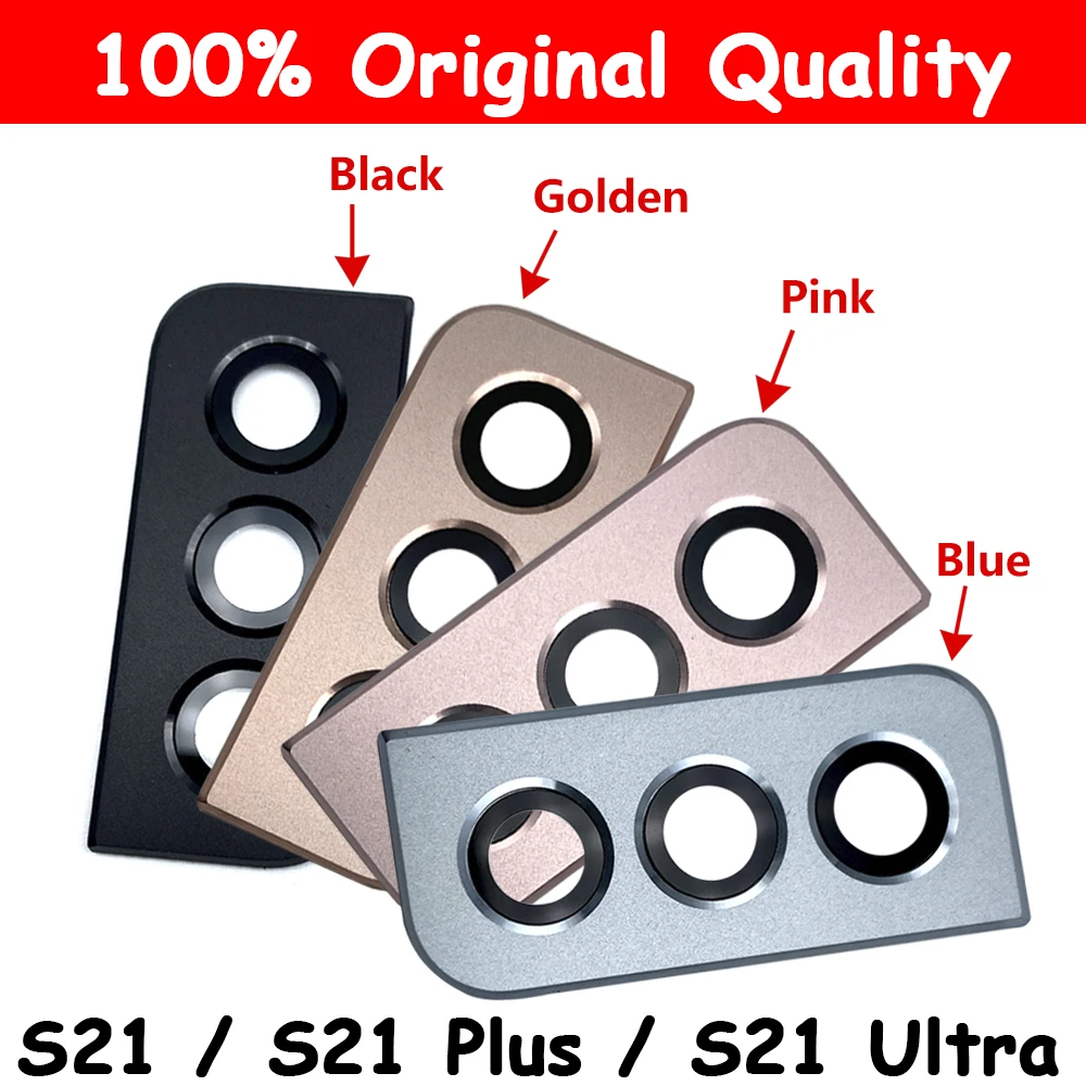 

100% Original For Samsung Galaxy S21 Replacement Parts Back Camera Glass Lens Cover With Frame Holder For S21 Plus S21 Ultra