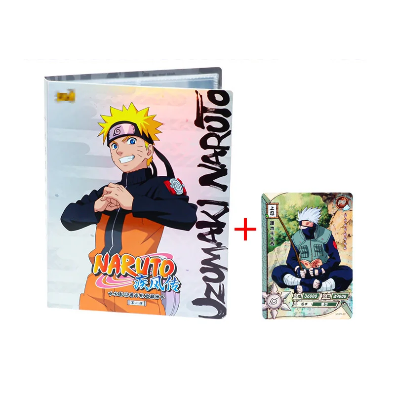 Original Naruto Anime Figures Cards Nezuko Sasuke Collection Barrage Bronzing Flash Toys Gifts for Children |