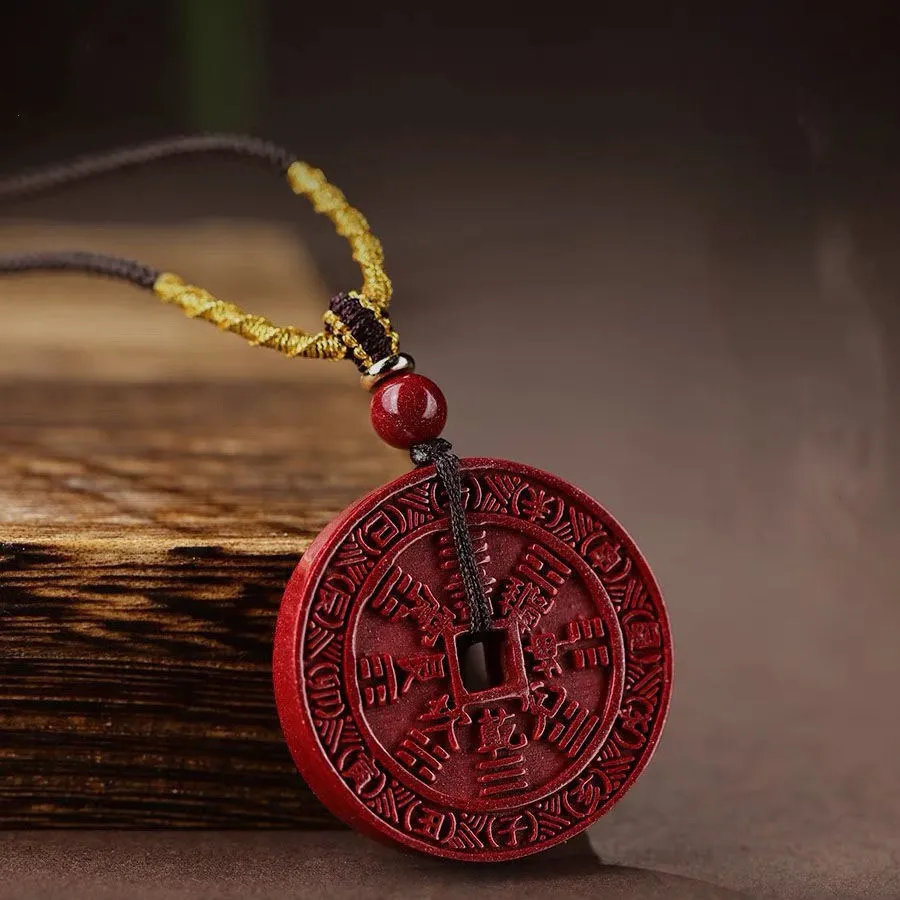 Colar de Cinnabar красный натуральный для мужчин и женщин выездная сигнализация горные