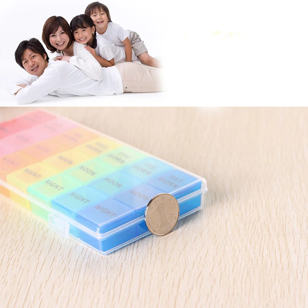 

Weekly and Daily Organizer Day Planner Dispenser Case Travel Portable Box Vitamin Storage Organizer