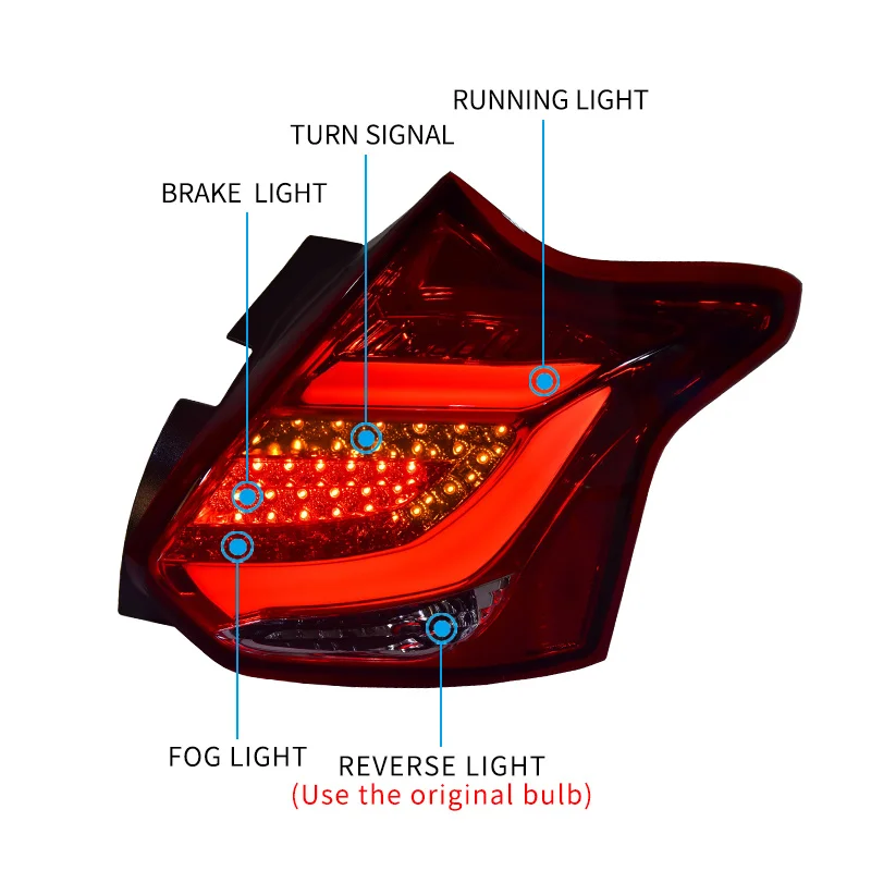 Задний фонарь в сборе для хэтчбека Ford Focus 2012-2014 Mk3