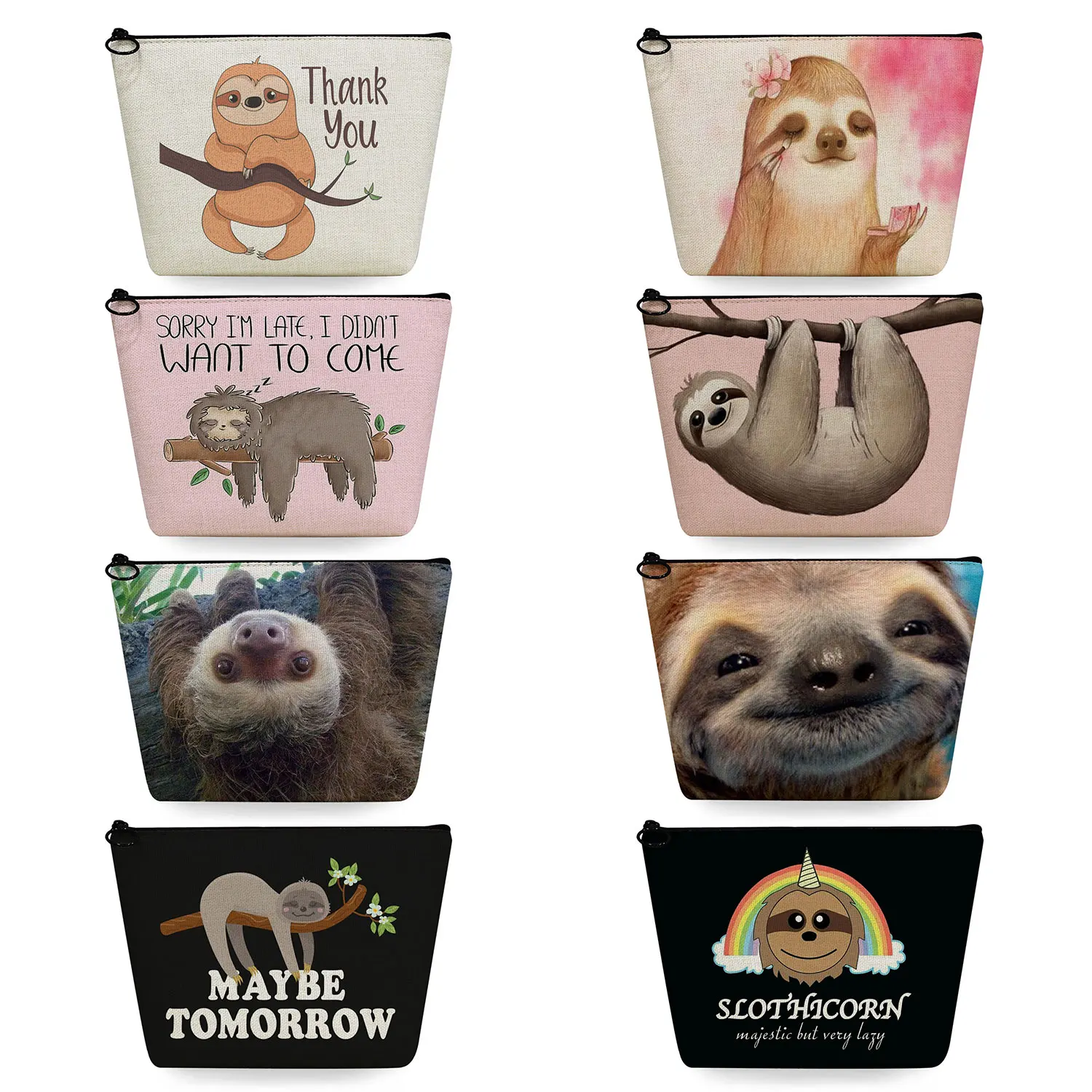 Cases Lovely Cartoon Sloth Print Gift Portable Cute Animal Travel Toiletry Bag Casual Makeup Organizer