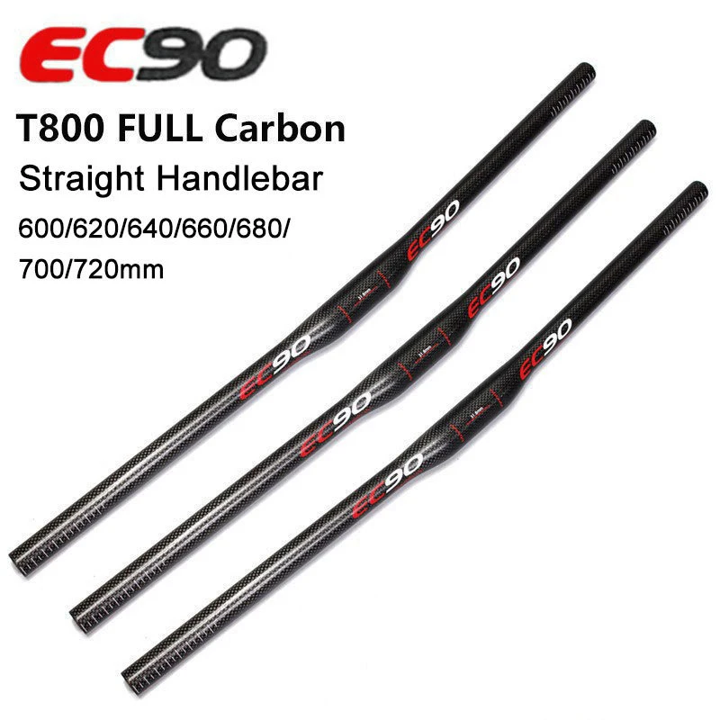 

EC90 Bike Flat HandleBar T800 Full Carbon Fiber Straight MTB Bike Handle Bar 31.8*600/620/640/660/680/700/720mm Bicycle Parts