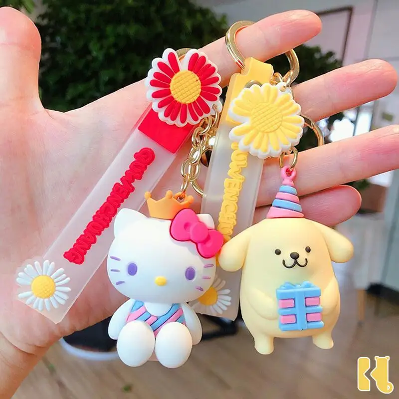 

Kawaii Sanrio, брелок Hello Kitty, милый брелок для автомобиля, коричная кукла My Melody Kuromi, кулон, украшения для рюкзака, праздничные подарки