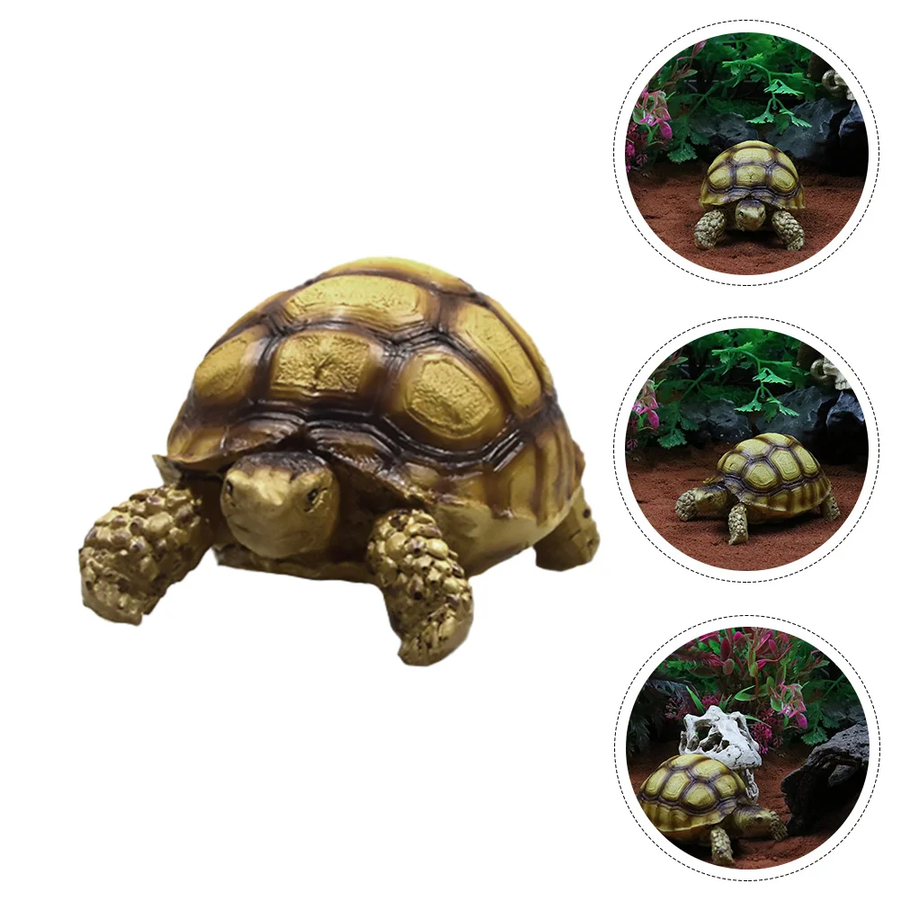 

1pc Simulation Turtle Statue Resin Home Decoration Fish Tank Decoration (Yellow)