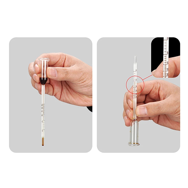 Прозрачный спирометр для измерения вина фруктов и рисового со шкалой 0-25 градусов