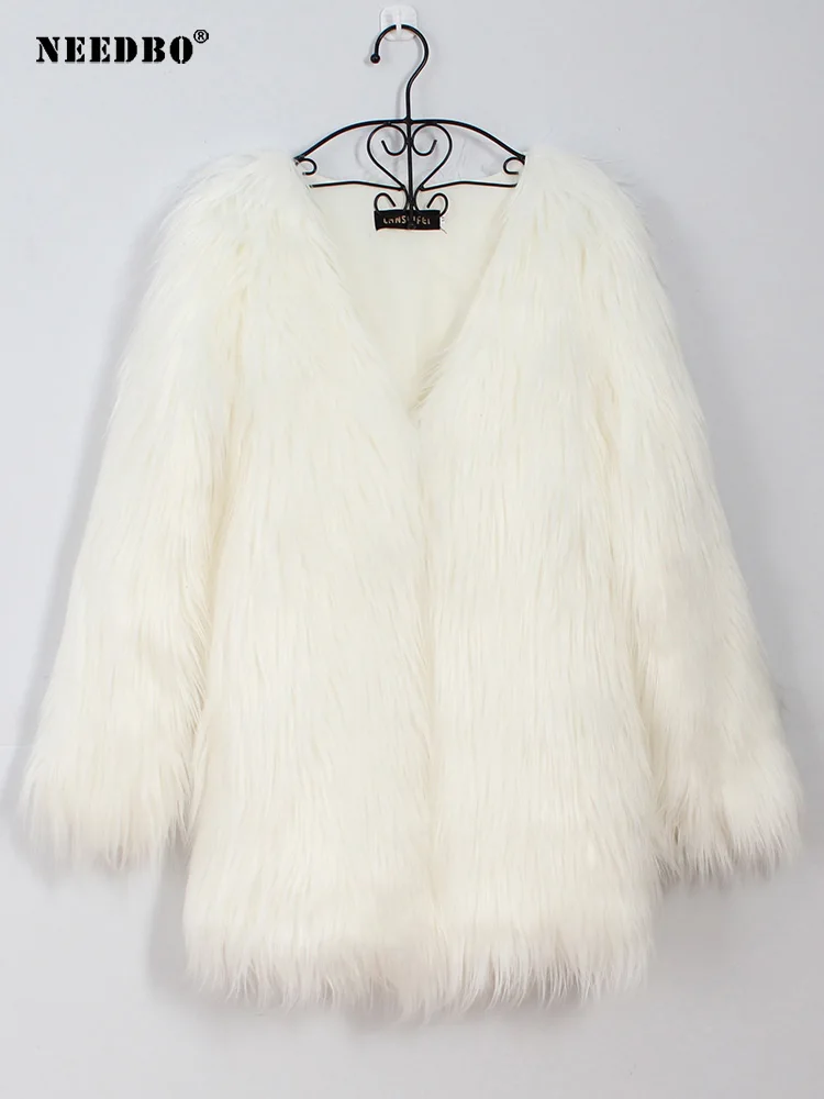 Fashion Fur Coats Women Autumn Winter Top Fashion Pink Faux Fur Coat Elegant Thick Warm Faux Fur Jackets Top Female