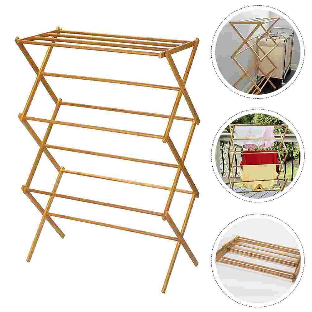

1Pc Practical Household Clotheshorse Towel Rack Folding Rack (Chocolate)