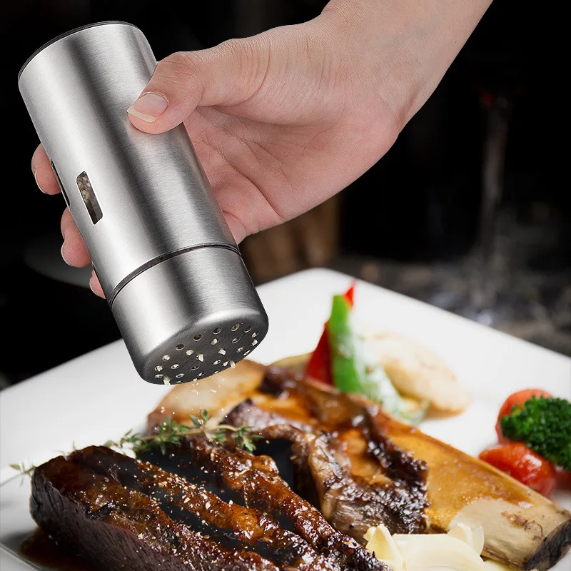 

Stainless Steel Salt Pepper Shakers Spice Dispenser Sugar Jars BBQ Sprinkling Powder Can Kitchen Tool Seasoning Bottle Container