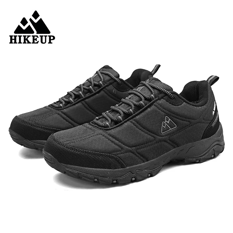 HIKEUP Men Hiking Shoes Durable Walking Sports Shoes Outdoor Trekking Sneakers for Men Fishing Camping Jogging Mesh Cloth Fabric