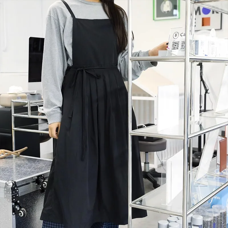 

Легкий плиссированный водонепроницаемый кухонный фартук с карманами, женский рабочий фартук для рисования и приготовления пищи, передник для ногтей, официанта, красоты