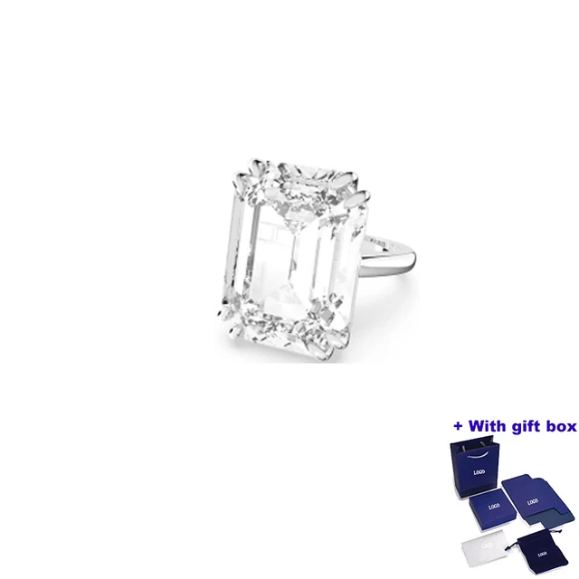 

Fashionable and charming silver square gemstone ring is suitable for beautiful women to wear, enhancing elegant and noble temper