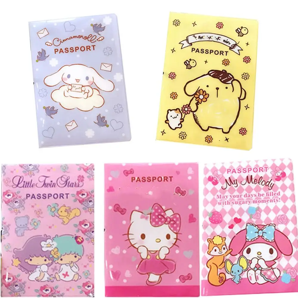 

Аниме kawaii Sanrioed Kitty cat Cinnamoroll Kuromi милый водонепроницаемый держатель для паспорта модный подарок