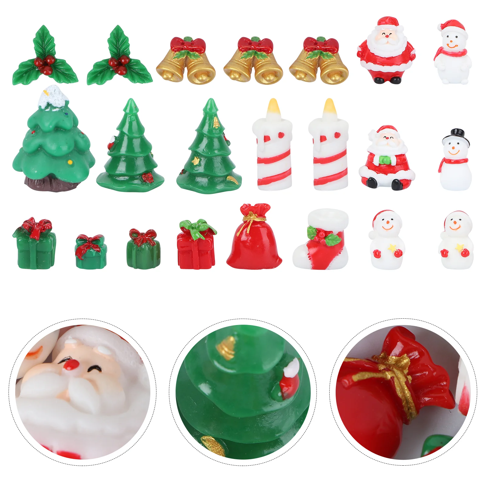 

Christmas Ornament Resin Miniature Mini Landscape Ornaments Figurines Santa Decor Accessorysnow Snowman Globes Claus Decoration