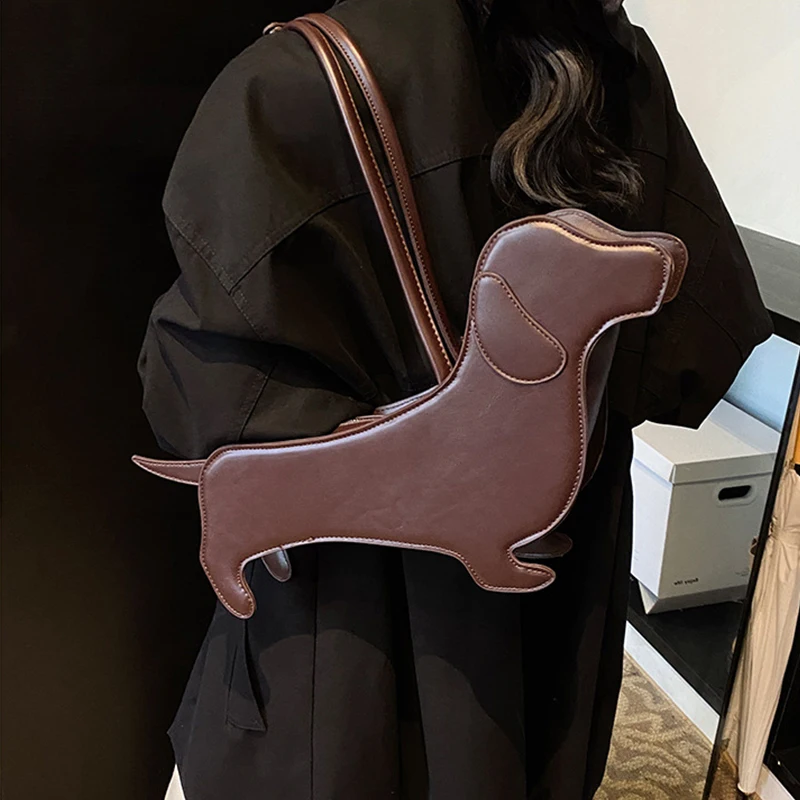 Забавная сумка с изображением собаки и колбасы женские сумки однотонная на плечо