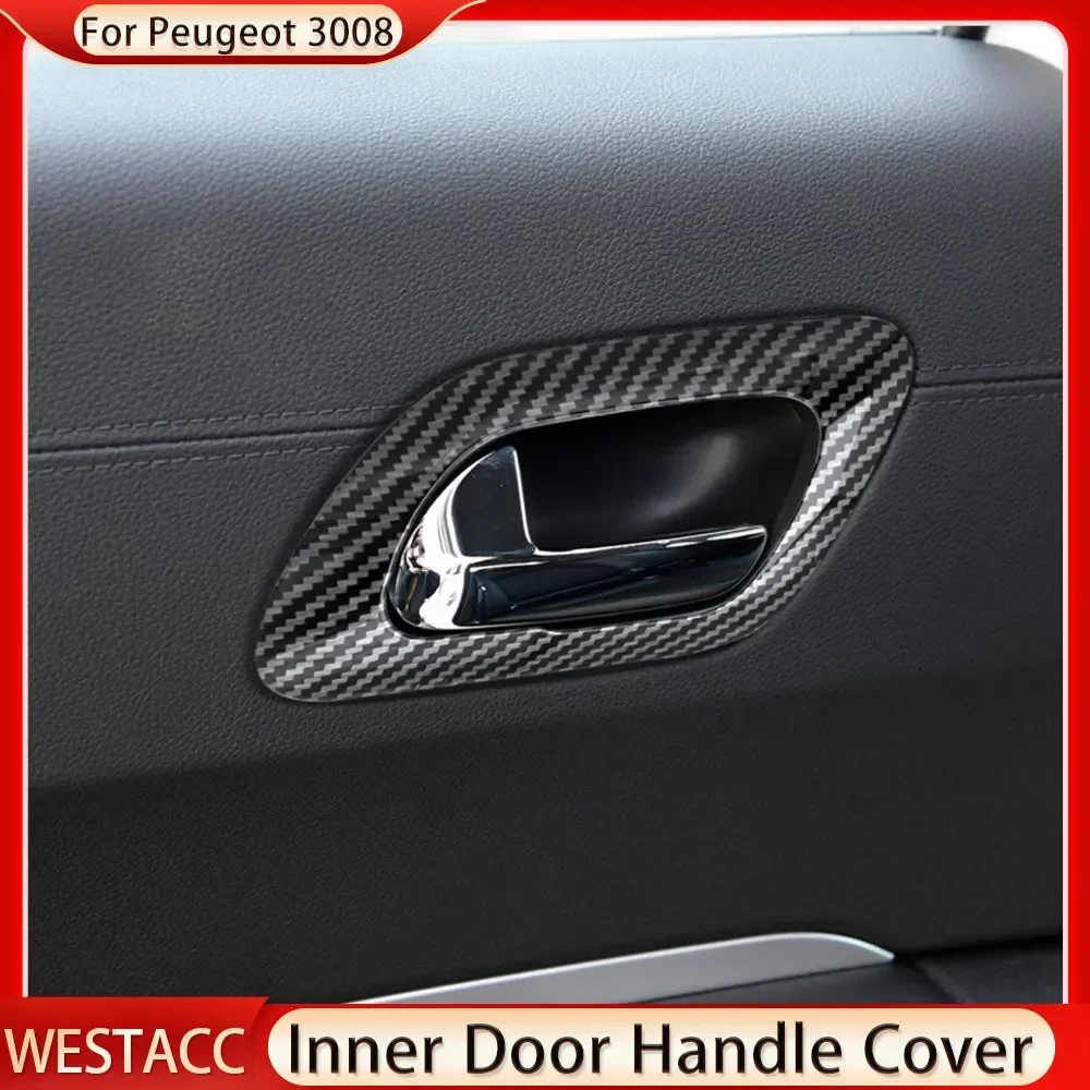 Для Peugeot 3008 2013 2014 2015 внутренняя дверная ручка рамка декоративная наклейка 4 шт.