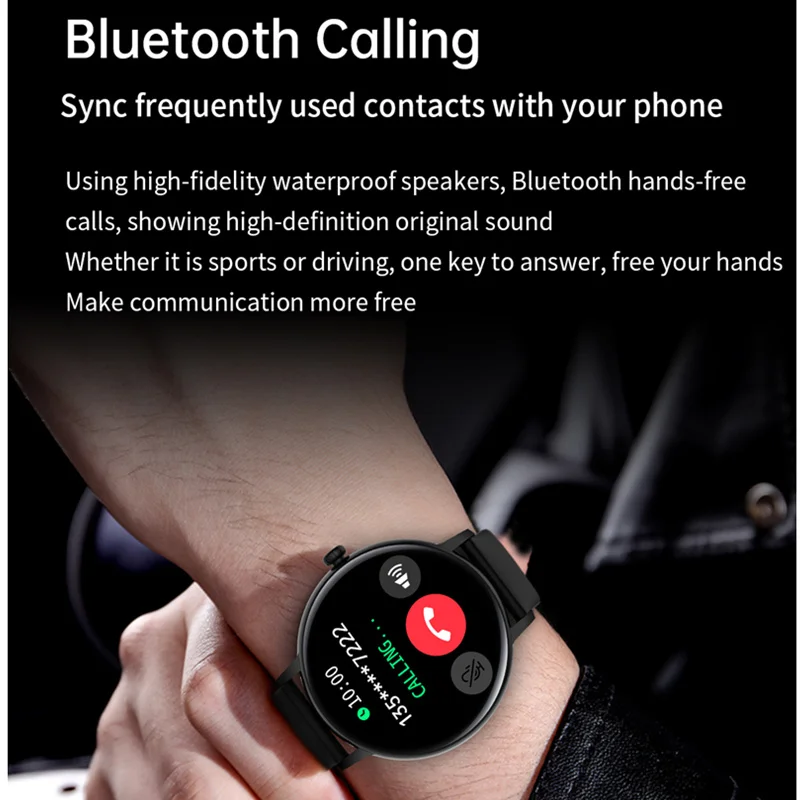 Smart Watch FW07 Bluetooth Call 1.32inch Full Touch Screen 360*360 Voice Assistant Custom Dial Message Push Smartwatch Men Women