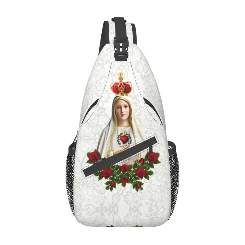 

Нагрудная Сумка-слинг Our Lady Of Fatima Дева Мария, Португалия, католические четки, рюкзак через плечо для велоспорта, кемпинга, рюкзак
