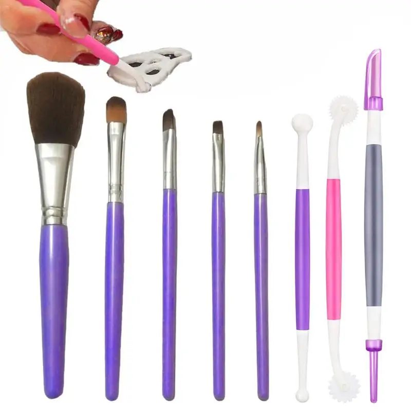 Sugar Cookie Brushes Set Gum Paste Flower Tools Fondant Cake Decorating Brush Bakeware Kitchen Utensil Bakery Tools