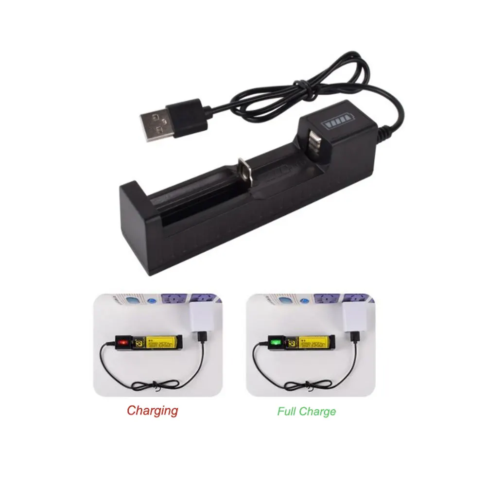 Универсальное зарядное устройство для батарей 18650, 16340, 26650, 14500 с USB источником питания, быстрое зарядное устройство для литиевых фонарей.