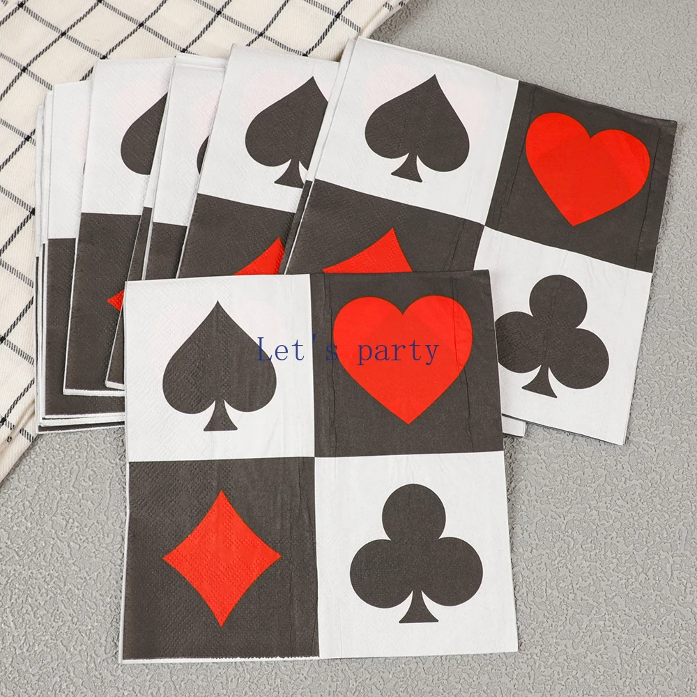 

Одноразовые бумажные салфетки Лас-Вегас Покер 20 шт