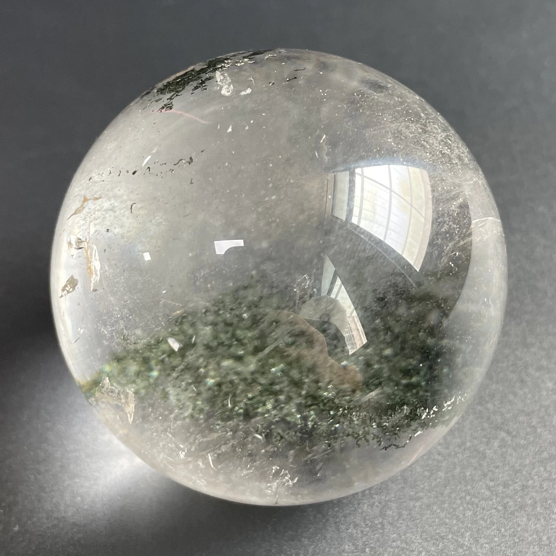 339 г натуральный хрустальный шар, зеленое фантомное украшение, полированная фотография, Восстанавливающее Средство Z114 339 г натуральный хрустальный шар, зеленое фантомное украшение, полированная фотография, Восстанавливающее Средство Z114