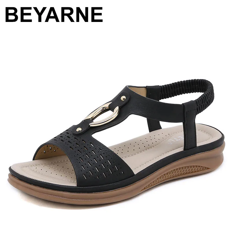 Женские легкие эластичные туфли с открытым носком в стиле ретро