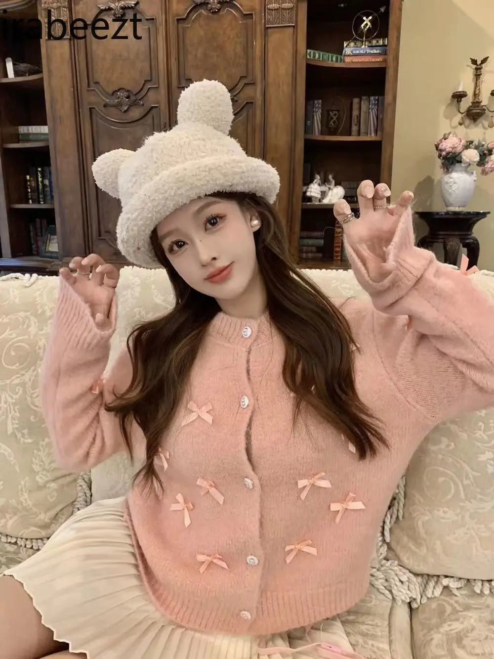 Модное серое дизайнерское пальто 2024 новинка ленивый осенне-зимний вязаный