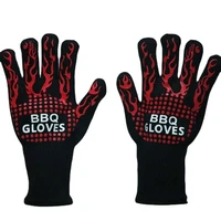 bbq oven gloves 500 degrees fireproof heat resistant gloves silicone oven mitts barbecue heat lnsulation microwave gloves