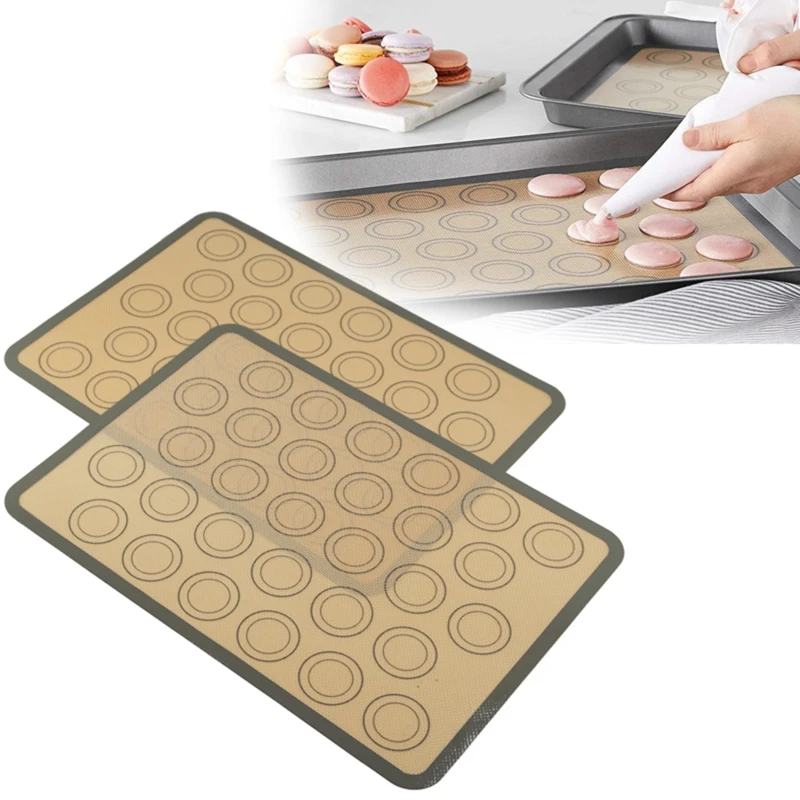 

2PCS Silicone Baking Mat Non-Stick Oven Sheet Liner Bakery Tool For Cookie Bread Macaroon Kitchen Bakeware Bake Pans Accessories