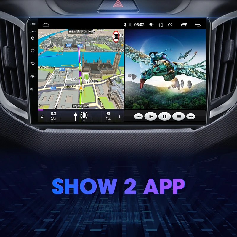 Android 11 2-дин автомобильный радио для Hyundai Creta ix25 2016-2019 GPS-навигация Мультимедиа Видеоплеер Авто DVD Стерео Разделенный экран включен.