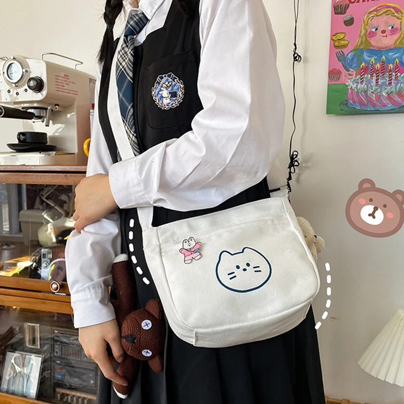 

Корейская версия, женские сумки-мессенджеры, новинка 2023, женские сумки через плечо с милым мультяшным рисунком, повседневные сумки через плечо для девушек, трендовые сумки