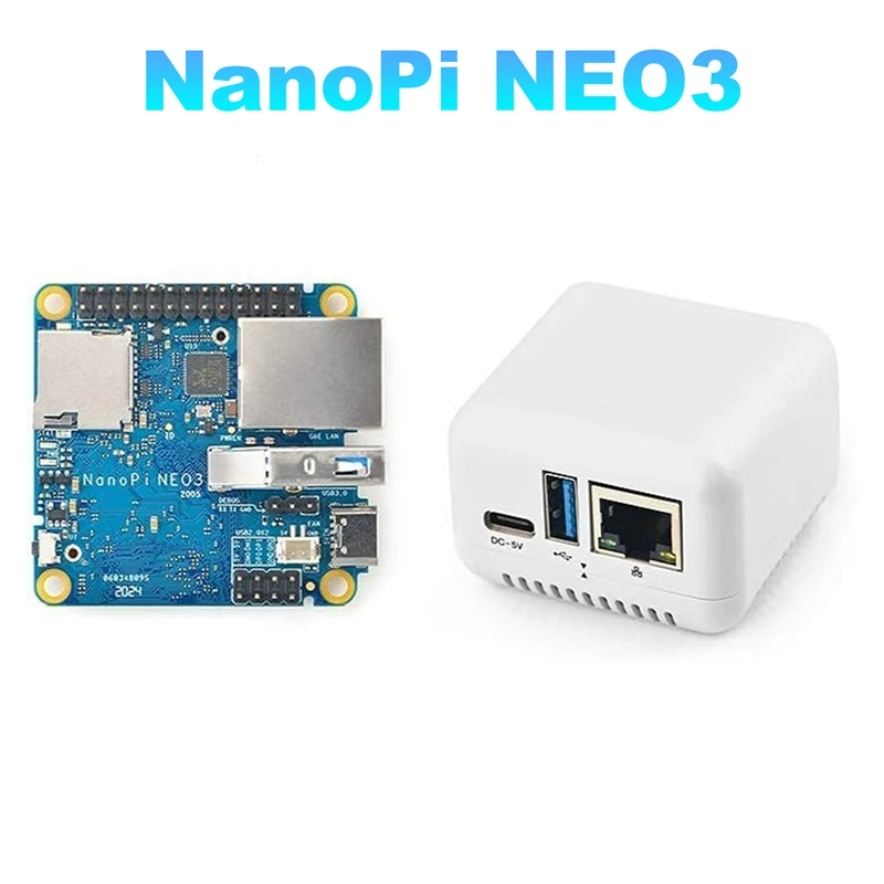 HOT-Nanopi NEO3 Development Board+Case+Heat Sink DDR4 RAM RK3328 Gigabit Ethernet Port Openwrt LEDE Development Board