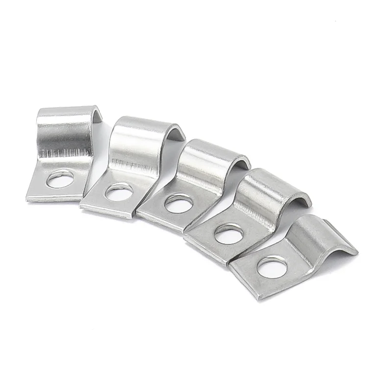 

10pcs P-Type Stainless Steel Single Pipe Clamp Instrument Line/Wire/Tubing/Gas Pipe Cable Clamp Installation Fixed Clip