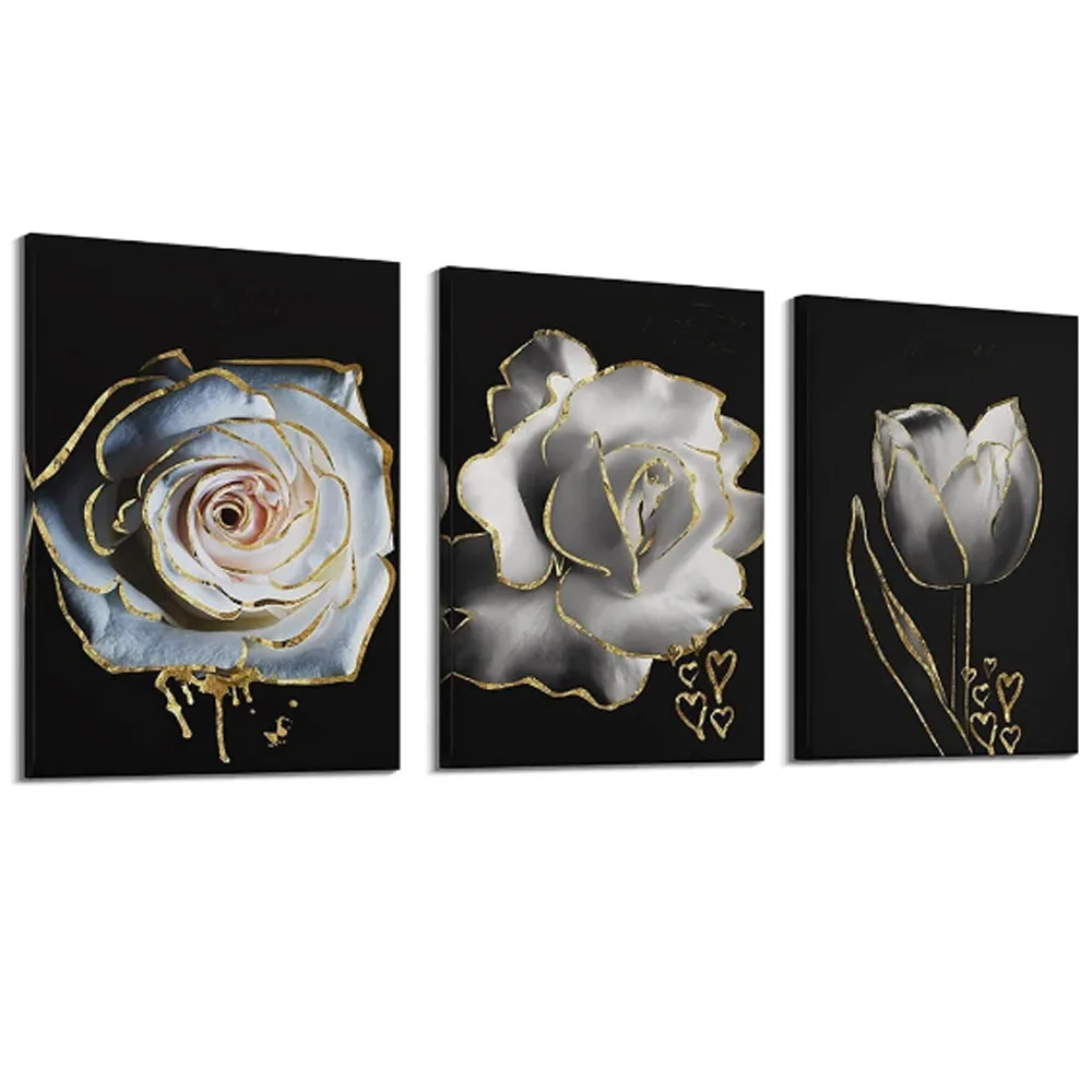 Триптих абстрактный цветок Diy алмазная живопись белая роза вышивка крестиком