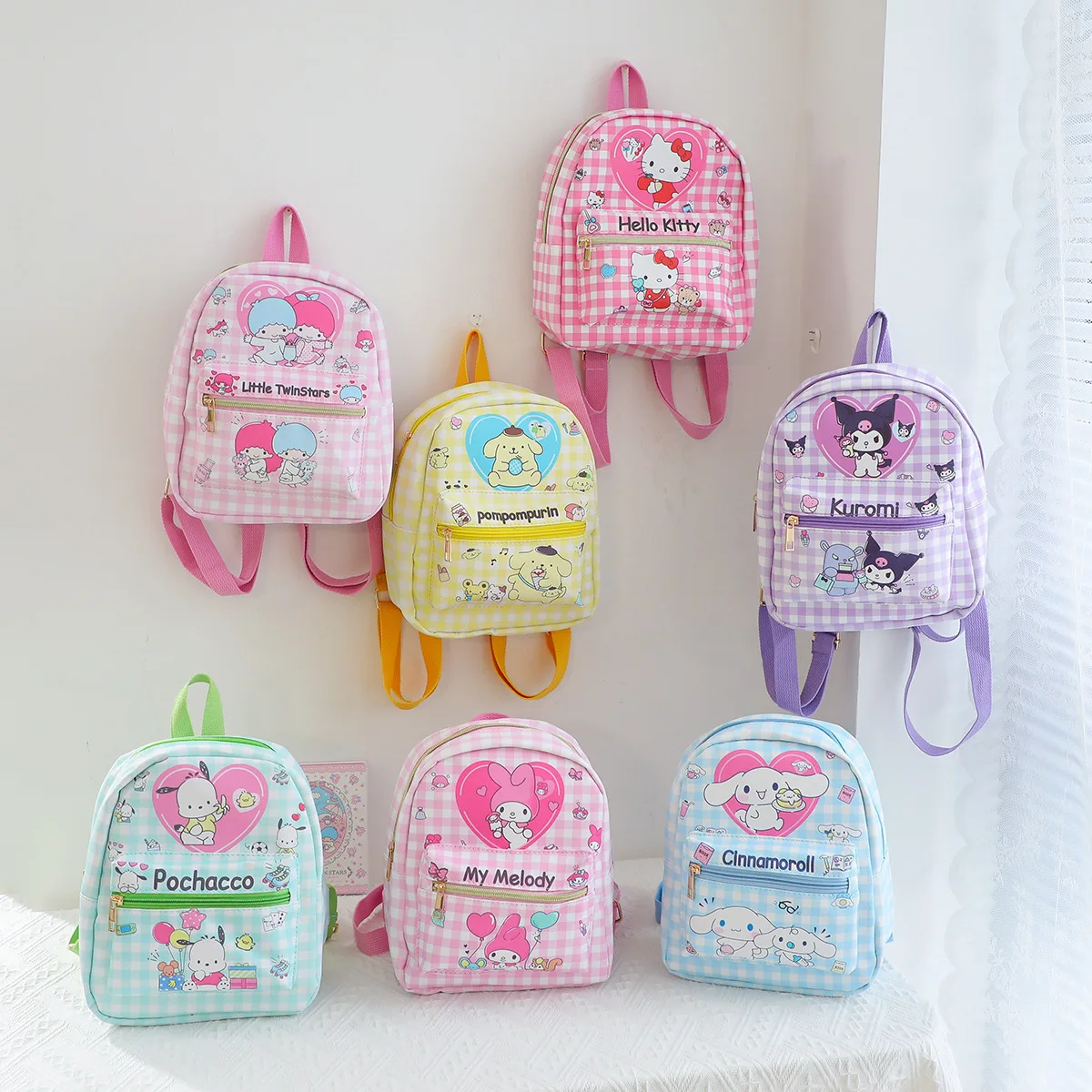 

Sanrio Hello Kitty Backpacks for School Children Kawaii Cute My Melody Kuromi Schoolbag Kids Kindergarten Bookbag Birthday Gift
